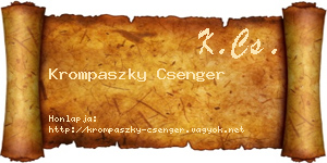 Krompaszky Csenger névjegykártya